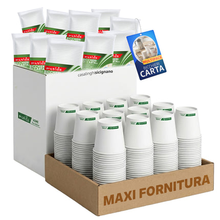 Bicchiere Carta Acqua Bio Bianco 210/300ml I CasaAmici