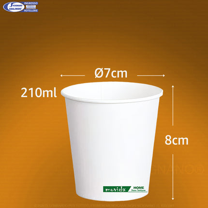 Bicchiere Carta Acqua Bio Bianco 210/300ml 210 ml I CasaAmici