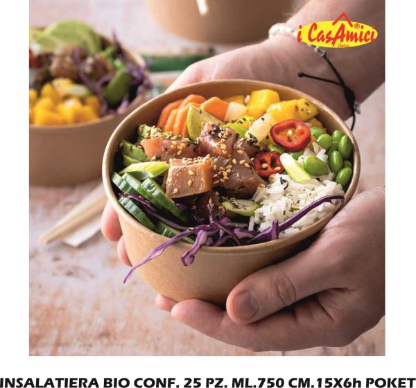 Insalatiera Bio Conf. 25 Pz. Ml.750 Cm.15X6H Poket I CasaAmici
