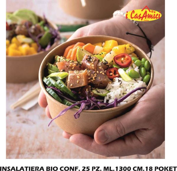 Insalatiera Bio Conf. 25 Pz. Ml.1300 Cm.18 Poket I CasaAmici