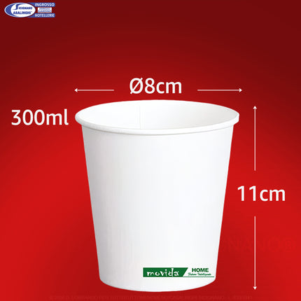 Bicchiere Carta Acqua Bio Bianco 210/300ml 300 ml I CasaAmici