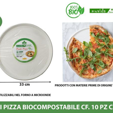 Piatti Piani Rotondi Pizza Cm.33 Conf. 10 Pz. Bio I CasaAmici