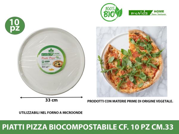 Piatti Piani Rotondi Pizza Cm.33 Conf. 10 Pz. Bio I CasaAmici