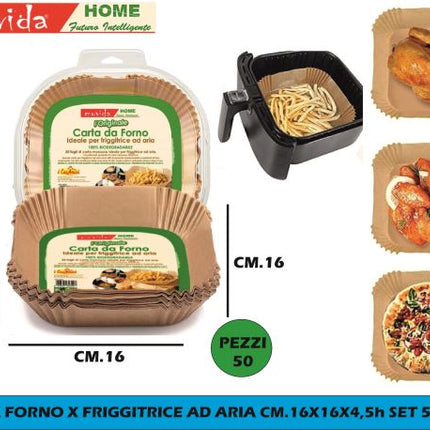 Carta Forno Cm.16X16X4,5H Set 50 Pz. X Friggitrice Ad Aria I CasaAmici
