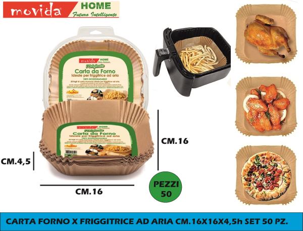 Carta Forno Cm.16X16X4,5H Set 50 Pz. X Friggitrice Ad Aria I CasaAmici