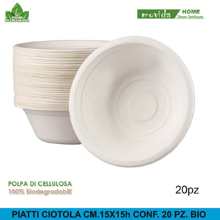 Piatti Ciotola Cm.15X15H Conf. 20 Pz. Bio I CasaAmici