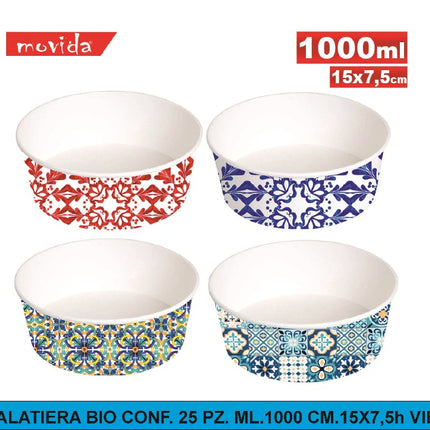 Insalatiera Bio Conf. 25 Pz. Ml.1000 Cm.15X7,5H Vietri I CasaAmici