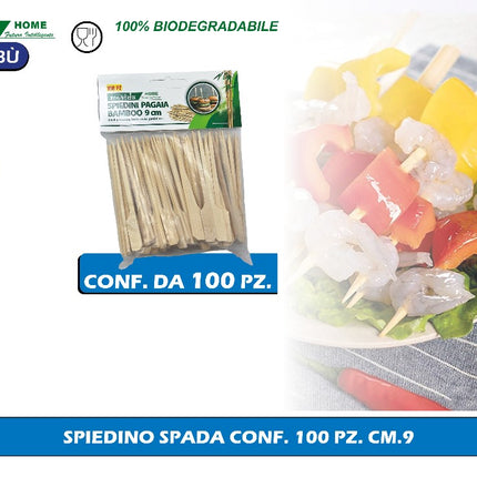 Spiedino Spada Bamboo Conf. 100 Pz. Cm.9 I CasaAmici
