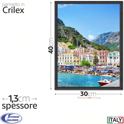 Sicignano Cornice Flat: Eleganza Moderna In Vetro Acrilico Per I Tuoi Ricordi Speciali 30x40 cm Nera Casalinghi Sicignano