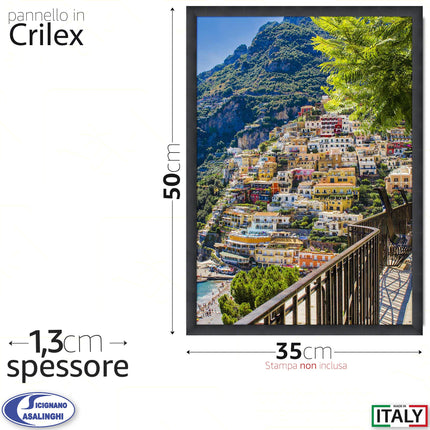 Sicignano Cornice Flat: Eleganza Moderna In Vetro Acrilico Per I Tuoi Ricordi Speciali 35x50 cm Nera Casalinghi Sicignano