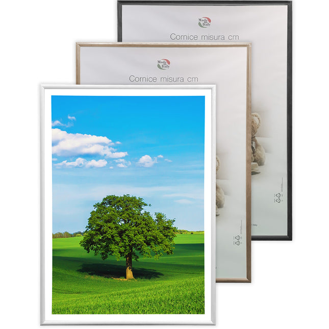 Sicignano Cornice Portafoto Legno Colorato Pannello Mdf Vetro Crilex Orizzontale Verticale