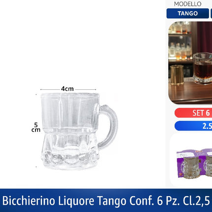 BICCHIERINO LIQUORE TANGO CONF. 6 PZ. CL.2,2 Cegeco & Alar