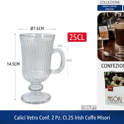 CALICI VETRO CONF. 2 PZ. CL.25 IRISH COFFE MISORI Cegeco & Alar