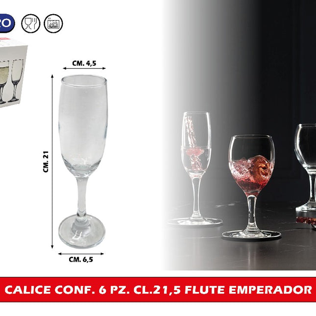 Calice Conf. 6 Pz. Cl.21,5 Flute Emperador Cegeco & Alar