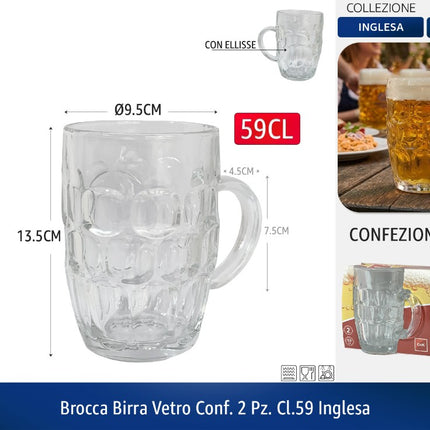 BROCCA BIRRA VETRO CONF. 2 PZ. CL.29 INGLESA Cegeco & Alar