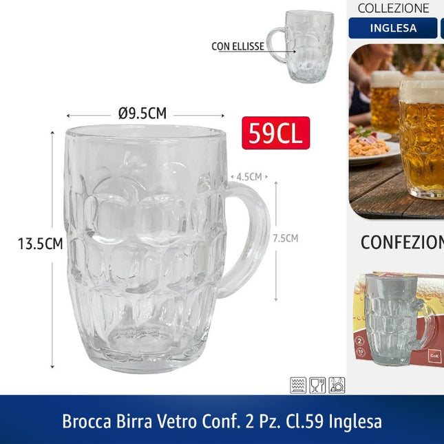 BROCCA BIRRA VETRO CONF. 2 PZ. CL.29 INGLESA Cegeco & Alar