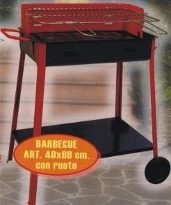 Barbecue a Carbone Rettangolare - Varie Misure per Ogni Spazio 40x60 cm (con ruote) D'Aluisio