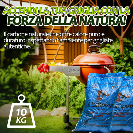 Carbone di Legna Naturale per Barbecue – Formati 2,5 kg e 10 kg, Ideale per Griglie e Cottura alla Brace X Energy