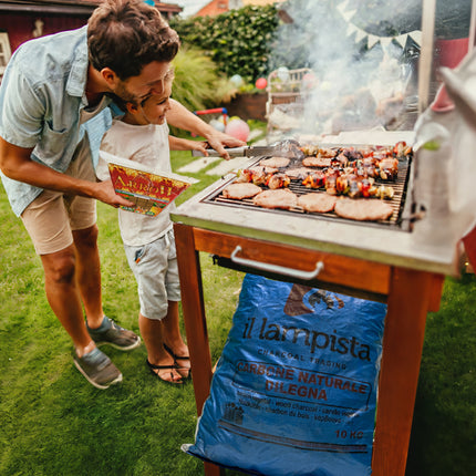 Carbone 2,5 kg con Accendifuoco Ecologico 32 pz - Kit Pronto Barbecue Casalinghi Sicignano