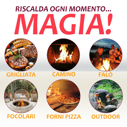 Carbone 10 kg Naturale con Accendifuoco 75 pz - Scorta per Grigliate Casalinghi Sicignano