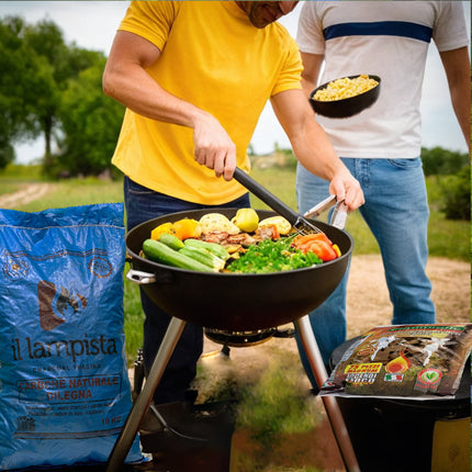 Carbone 10 kg Naturale con Accendifuoco 75 pz - Scorta per Grigliate Casalinghi Sicignano