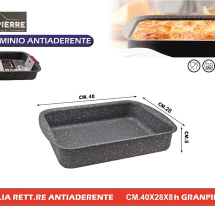 Teglia Rett.Re Antiaderente Cm.40X28X8H Granpierre Casalinghi Letizia Ceramica
