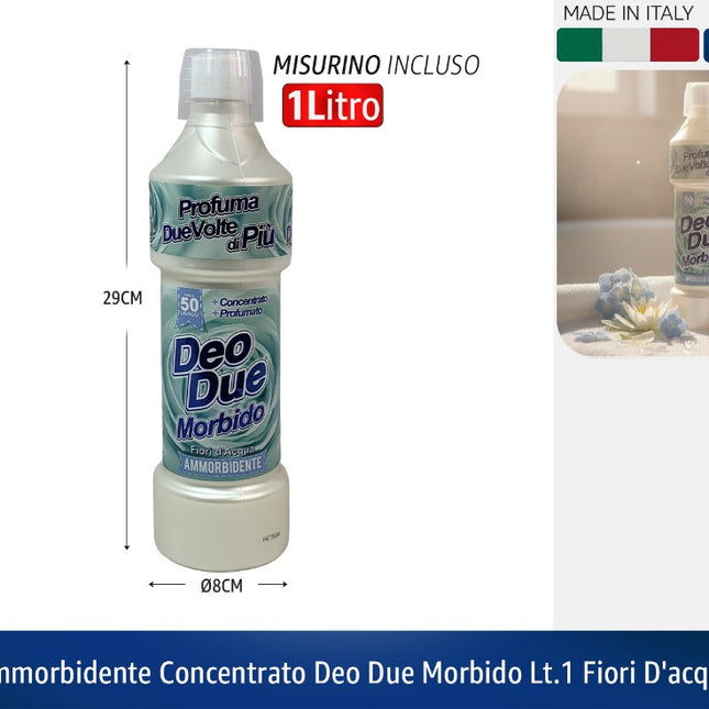 AMMORBIDENTE CONCENTRATO DEO DUE MORBIDO LT.1 FIORI D'ACQUA Deo Due