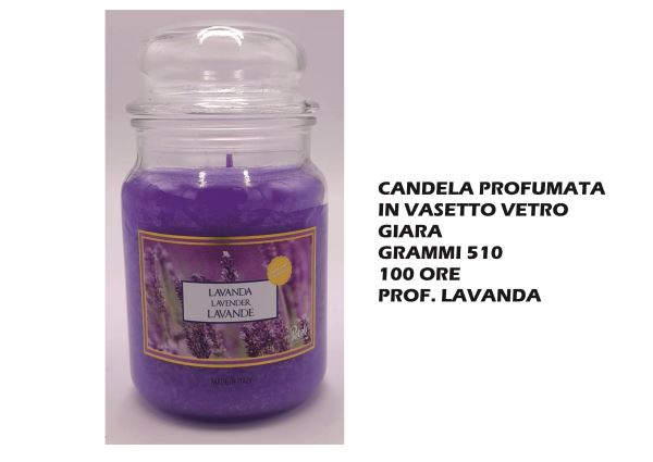 Cereria Muto Italo CANDELA PROFUMATA IN VETRO GR.510 100 ORE LAVANDA Cereria Muto Italo