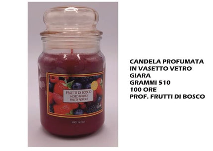 Cereria Muto Italo CANDELA PROFUMATA IN VETRO GR.510 100 ORE FRUTTI DI BOSCO Cereria Muto Italo