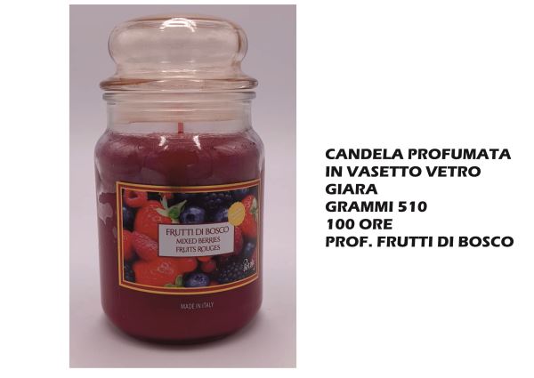 Cereria Muto Italo CANDELA PROFUMATA IN VETRO GR.510 100 ORE FRUTTI DI BOSCO Cereria Muto Italo