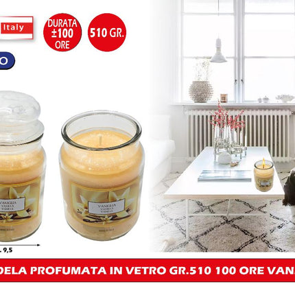 Cereria Muto Italo CANDELA PROFUMATA IN VETRO GR.510 100 ORE VANIGLIA Cereria Muto Italo