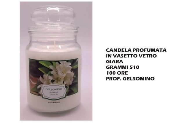 Cereria Muto Italo CANDELA PROFUMATA IN VETRO GR.510 100 ORE GELSOMINO Cereria Muto Italo