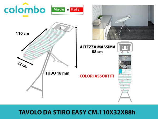 Colombo Tavolo Da Stiro Easy Cm.110X32X88H Colombo