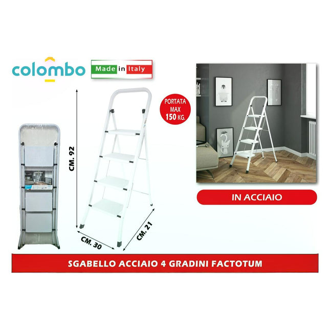 Colombo Sgabello Alluminio 4 Gradini Factotum Colombo