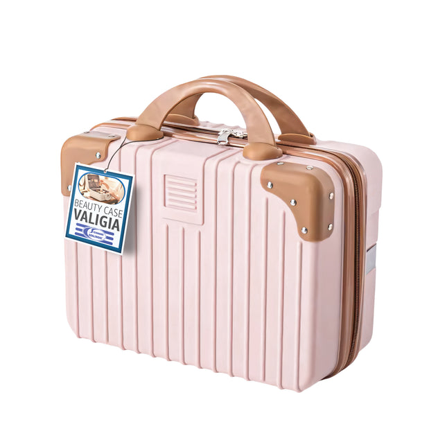 Beauty Case Rigido con Lucchetto a Combinazione 31cm Beige Ecore Home