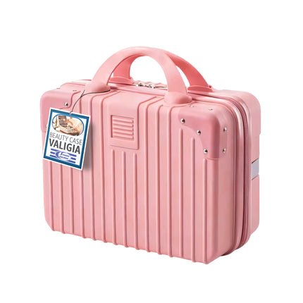 Beauty Case Rigido con Lucchetto a Combinazione 31cm Rosa Ecore Home