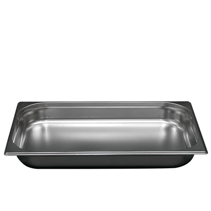 Comas Teglia Gastronorm Gn 1/1, 530X325 Mm, Acciaio Inox, Bordo Piano, Impilabile, Resistente - Bacinella Contenitore Stoccaggio Forno Banco Frigorifero - Professionale, Catering, Argento (H55 Mm) Comas