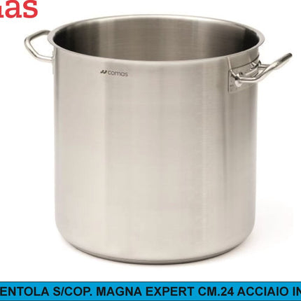 Pentola Alta in Acciaio Inox Magna Expert – Ideale per Grandi Preparazioni Ø24cm x H25.5cm Comas