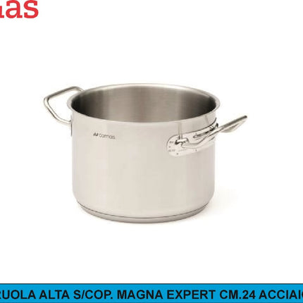 CASSERUOLA ALTA S/COP. MAGNA EXPERT CM.24 ACCIAIO INOX Comas