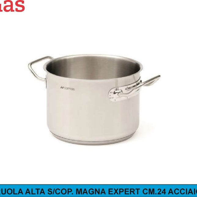 CASSERUOLA ALTA S/COP. MAGNA EXPERT CM.24 ACCIAIO INOX Comas