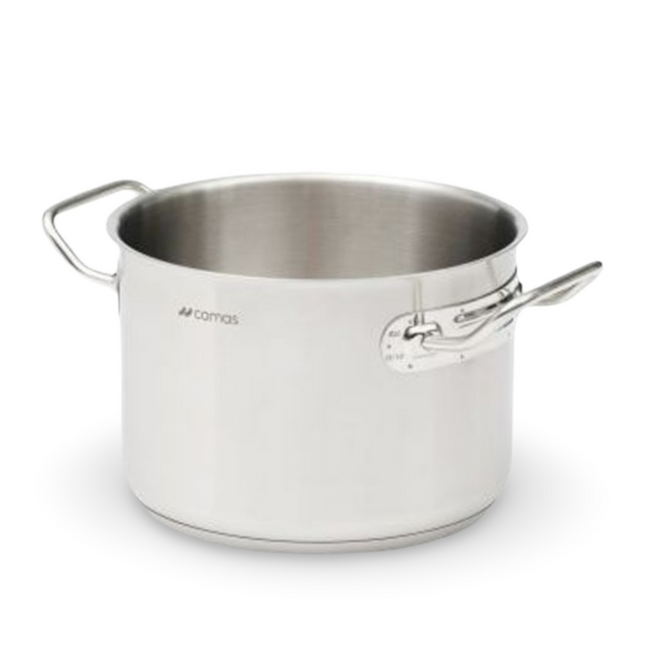 Casseruola Alta Senza Coperchio Magna Expert, Acciaio Inossidabile, Pentola Professionale con Manici Comas