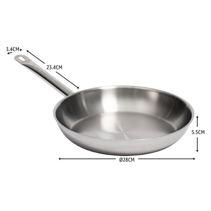 Padella Multistrato Arenal 3 Strati, Acciaio Inossidabile, 24cm/28cm/32cm, Compatibile con Induzione Ø 28 cm Comas