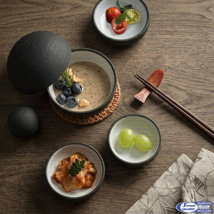 Comas Piatto Sferico | Ø 6.5-13cm | Colore White Black e Terracotta Comas
