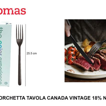 Comas Forchetta Tavola Canada Vintage Nera 4Mm 18% Acciaio