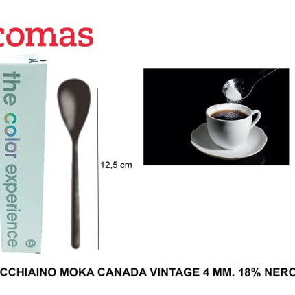 Comas Cucchiaino Moka Canada Vintage Nero 4Mm 18% Acciaio