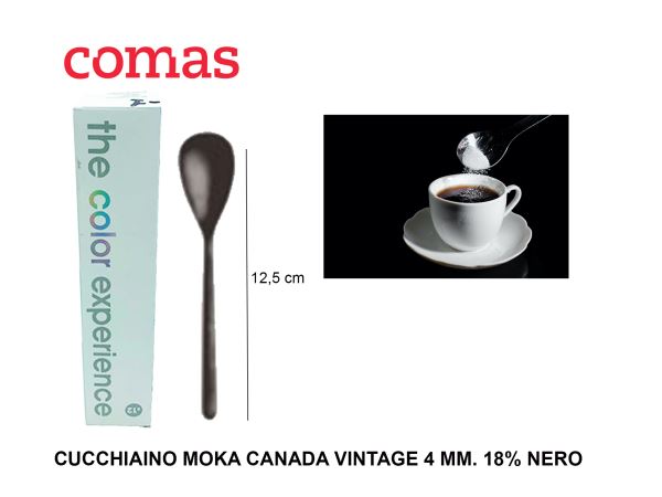 Comas Cucchiaino Moka Canada Vintage Nero 4Mm 18% Acciaio
