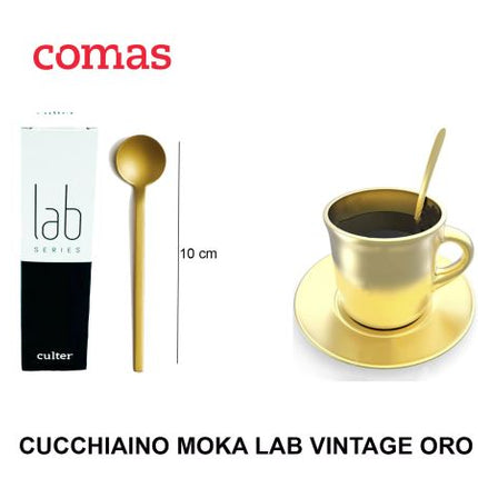 Comas Cucchiaino Moka Lab Vintage Oro 18/10 Acciaio Inox