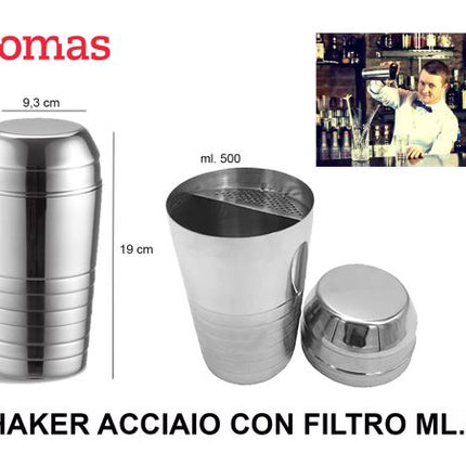 Comas Shaker In Acciaio Inox Con Filtro 500Ml