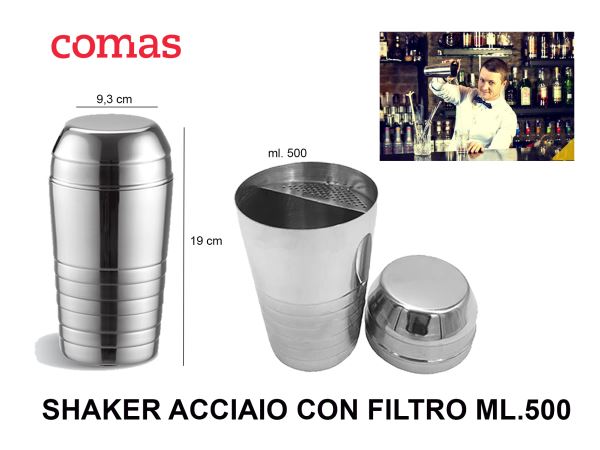 Comas Shaker In Acciaio Inox Con Filtro 500Ml