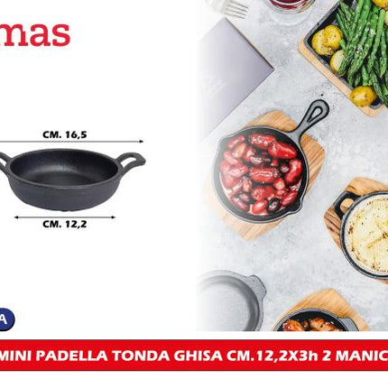 Comas Mini Padella Tonda Ghisa 12,2X3H Cm Con 2 Manici Comas